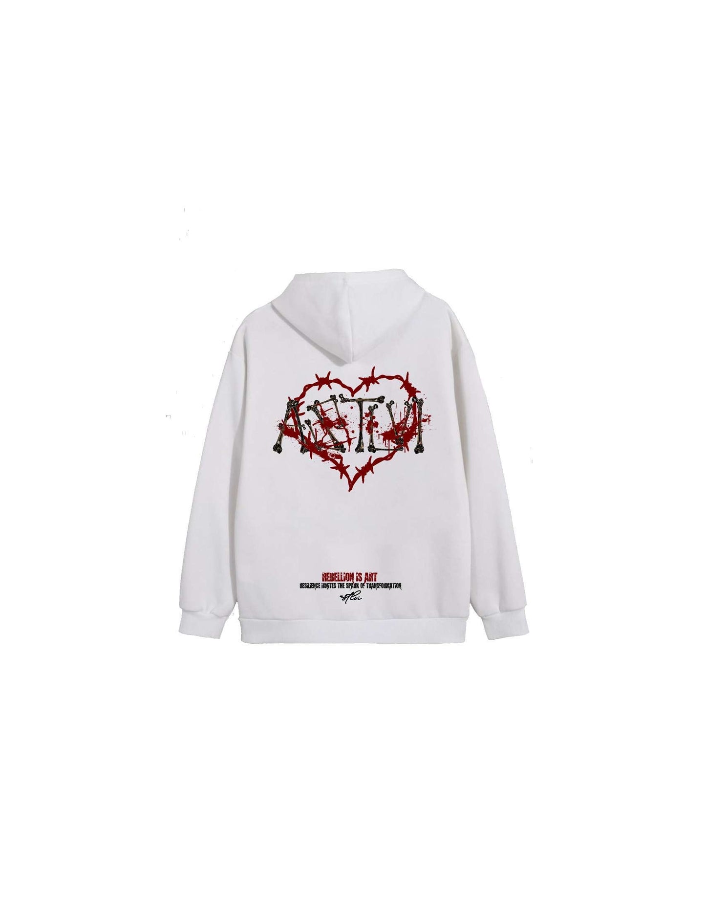 ASTLVI THORN HEART HOODIE (WHITE)