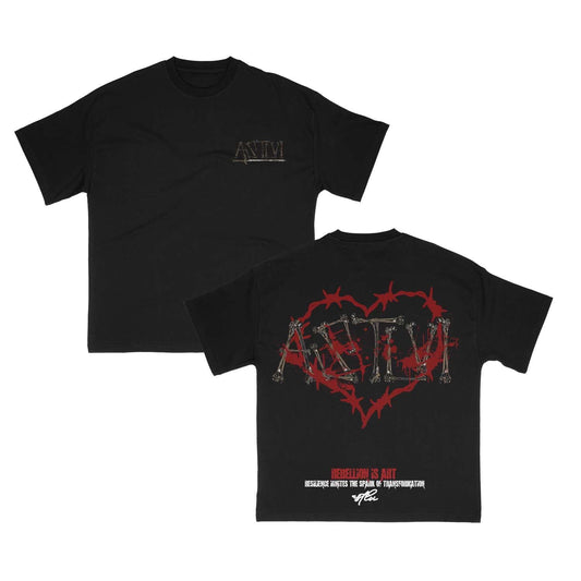 ASTLVI THORN HEART TEE(BLACK)